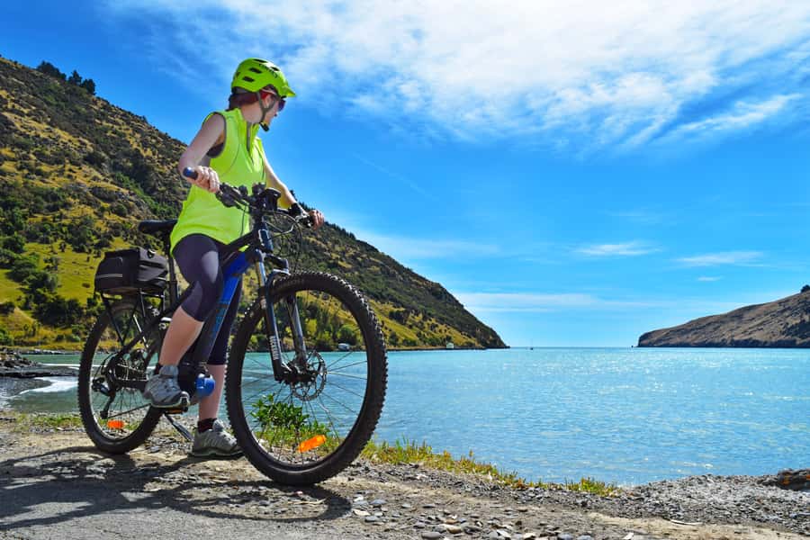 Akaroa: Guided Electric Mountain Bike Tour-Lava Loop - The descent back to sea level