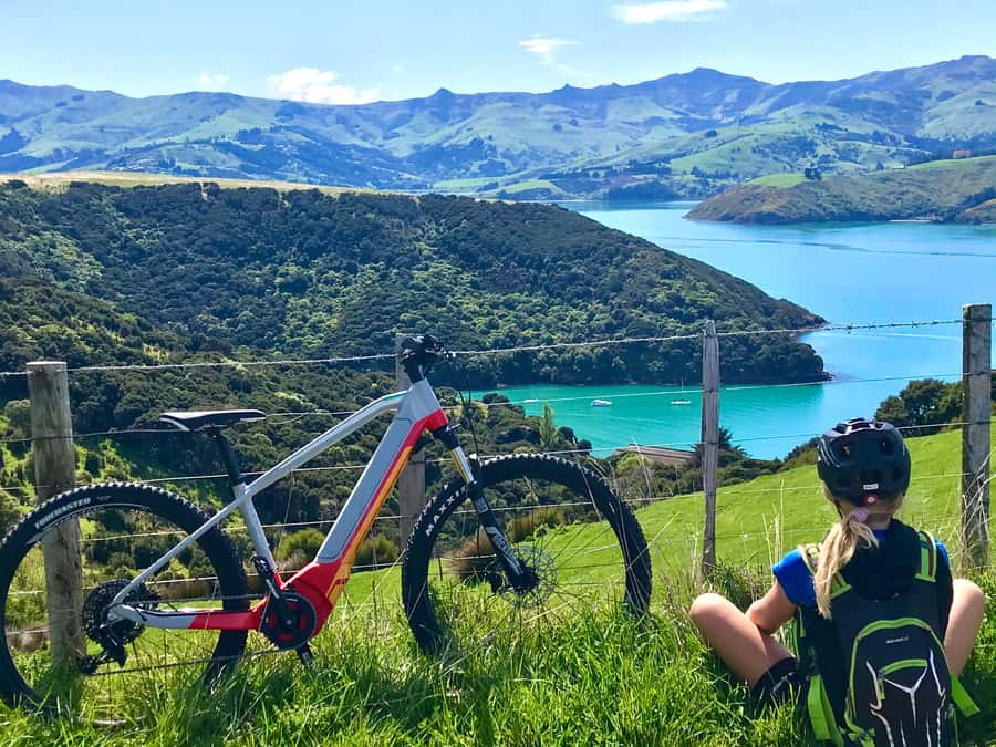 Akaroa: Guided Electric Mountain Bike Tour-Lava Loop - Starting in central Akaroa