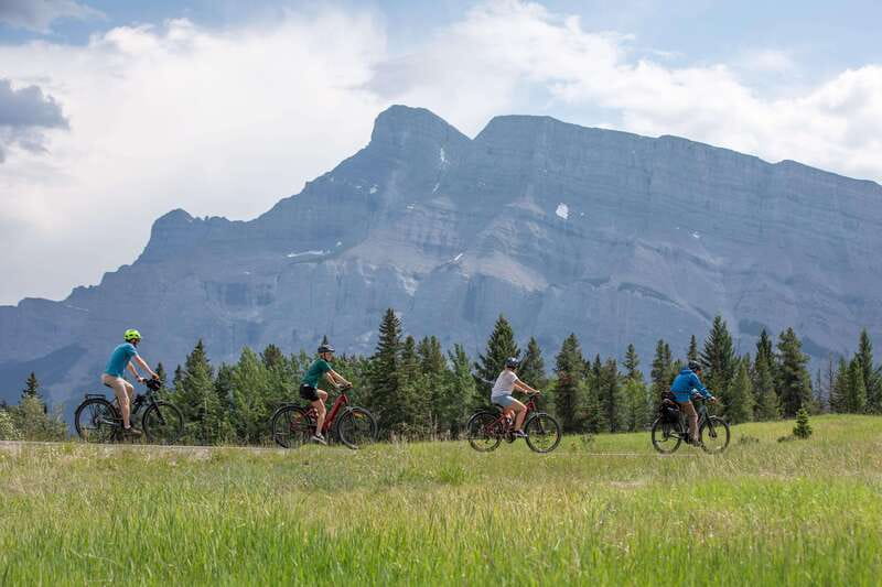 Banff: Mountain Lakeside Guided E-Bike Tour - Two Jack Lake and the Mount Rundle reflection