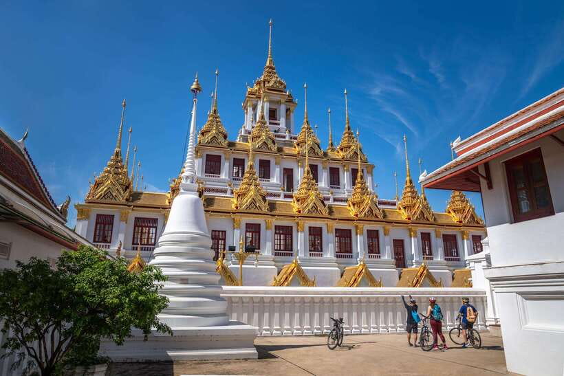 Bangkok: Backstreets and Historic Temples Bike Tour - The Grand Palace area and a former royal park