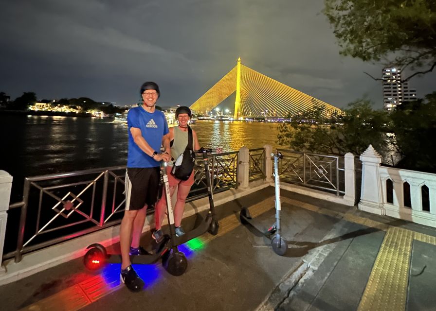 Bangkok By Night by Electric Scooter &/or Bike - Wat Arun from the river side