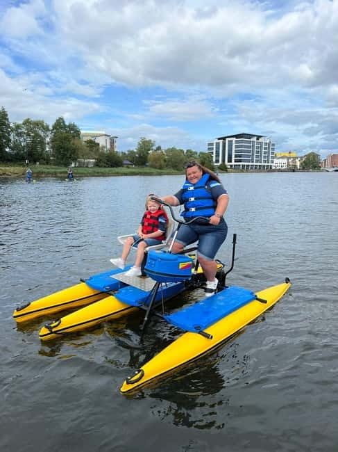 Belfast: River Lagan Hydrobike Tour - Getting used to the hydrobike