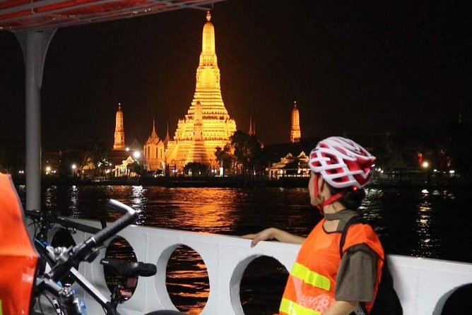 Bike Bangkok at Night with Thai Dinner - Wat Mangkon and the neon lanes of Chinatown