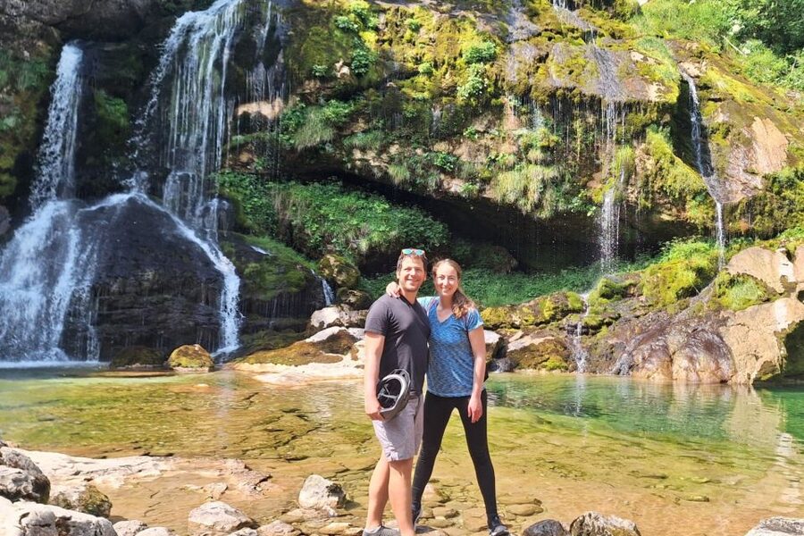 Bike Through Narnia: Waterfalls & Filming Location Bike Tour - A local snack beside cascading water