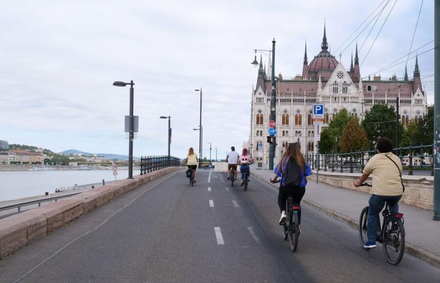 Budapest: Guided E-Bike Sightseeing Tour - Parliament from the opposite bank