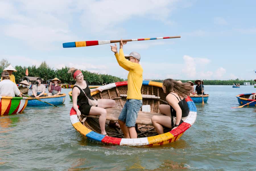 BUFFALO RIDING -BASKET BOAT & BIKE TOUR-HOI AN - Through gardens, paddies, and village lanes