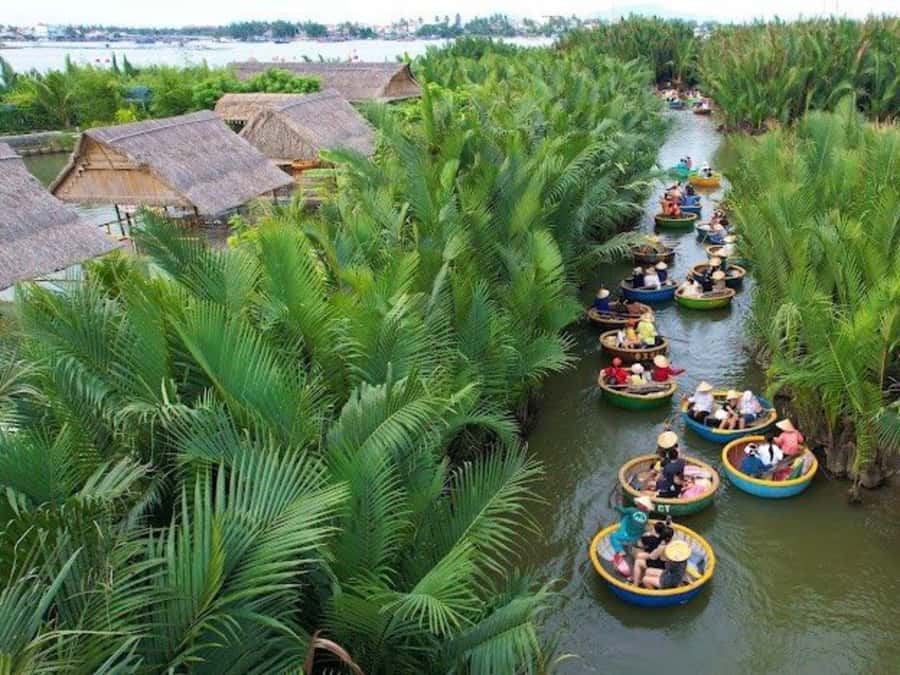 BUFFALO RIDING -BASKET BOAT & BIKE TOUR-HOI AN - Making a Hoi An lantern