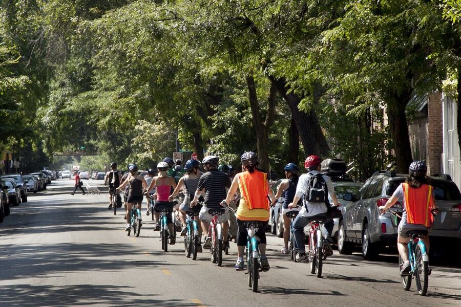 Chicago: Bikes, Bites, and Views Biking Tour - Adults - The food stops: pizza, hot dogs, brownies, and beer