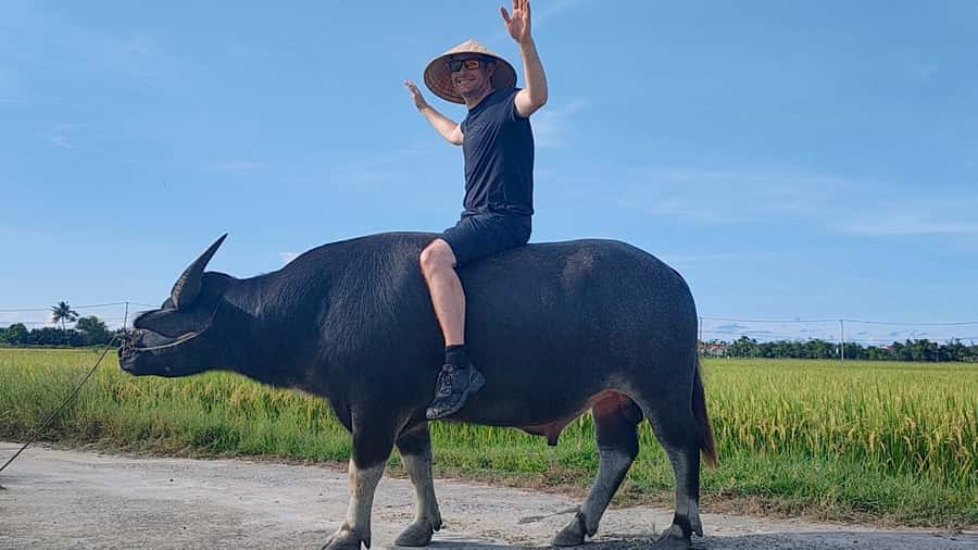 Cycling, Water Buffalo Riding, Traditional Farming Life - Meeting the Water Buffalo