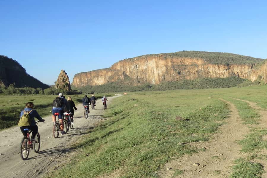 Day Trip: Hell's Gate Bike Ride & Lake Naivasha Boat Ride - Entering Hell’s Gate on Two Wheels