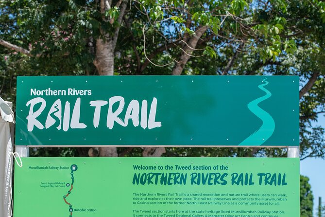 E-Bike Hire Northern Rivers Rail Trail, with Return Transport - Family riding with tag-alongs and chariots