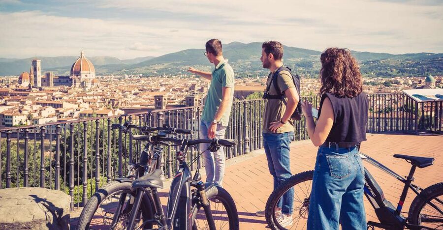 Florence: Guided Electric Bike Tour with Gelato - Piazzale Michelangelo gives you Florence’s big picture