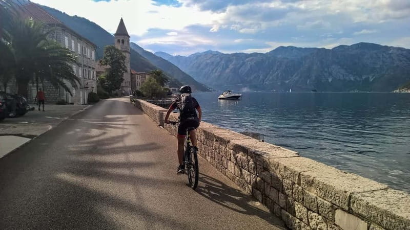 From Kotor: Boating, Kayaking, & Cycling Tour - The beach break and the switch to bicycles