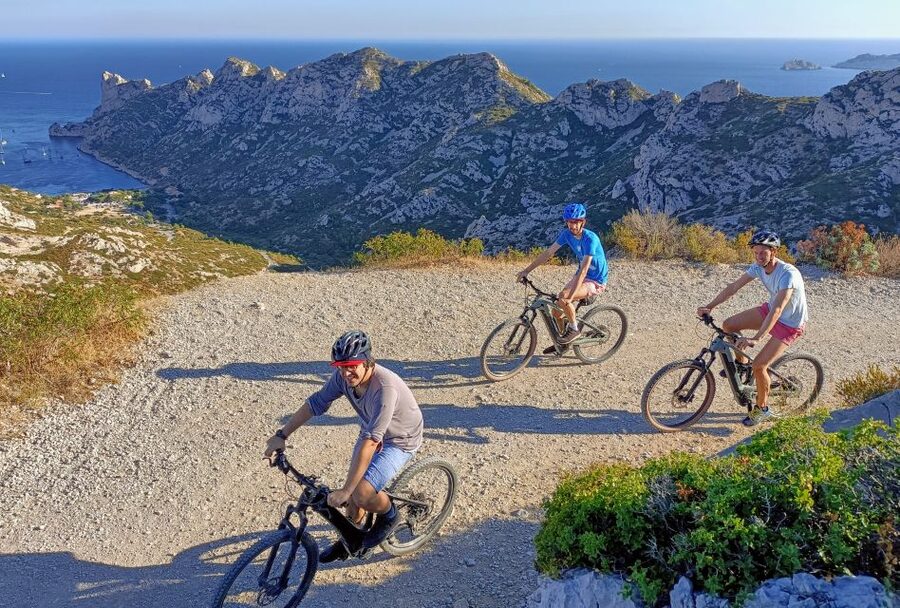 From Marseille: Calanques National Park E-Mountain Bike Tour - Fontaine d’Ivoire and the view toward Sormiou