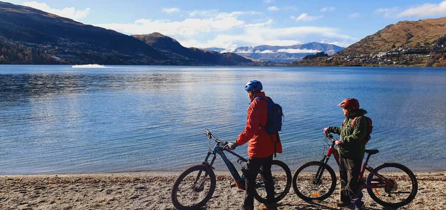 Guided Scenic E-bike Tour - Ride to the Lake - Leaving Frankton on a Full-Suspension E-Bike