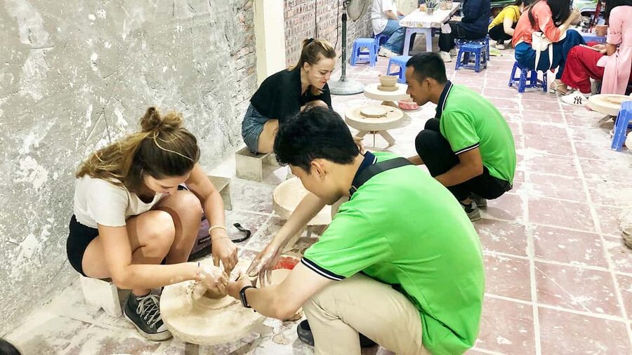 Hanoi City Tours With Small Groups (By Bus/Jeep Car/Cycling) - Bat Trang pottery village and making your own sample
