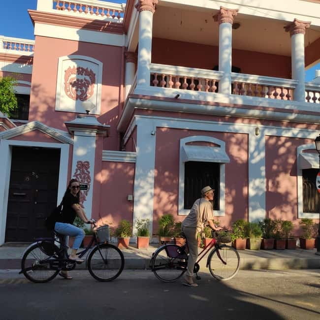 Heritage Bike tour of Pondicherry - French Quarter streets and the old boulevard precincts