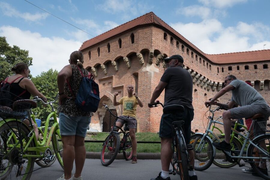 Krakow: Bike Tour of Old Town, Jewish Quarter and the Ghetto - Across Father Bernatek’s Bridge to the former ghetto