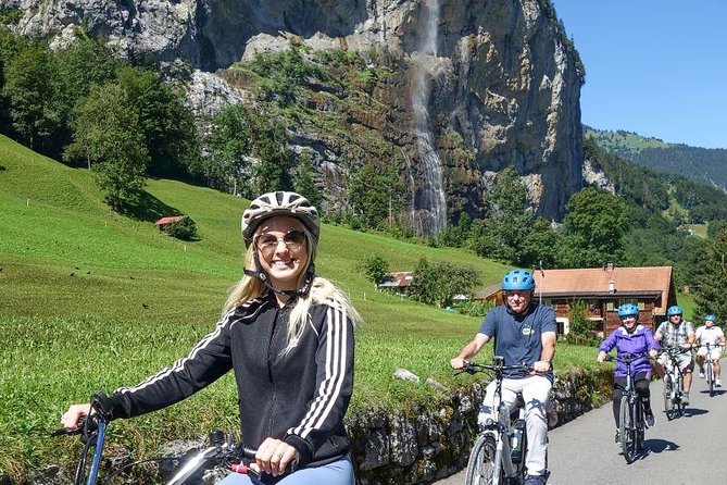 Lauterbrunnen Valley Waterfalls E-bike Tour with Swiss Picnic - Riding from Interlaken toward the Valley of 72 Waterfalls