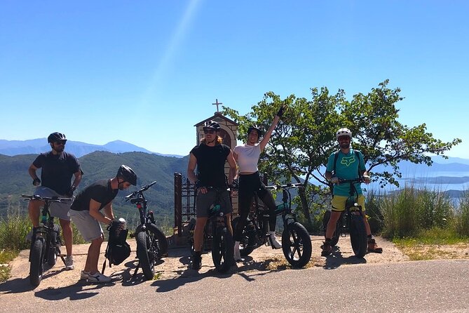 Lefkada: Mountain Gems Electric Fat Bicycle Tour & Tasting - Vafkeri’s quiet square and wide views