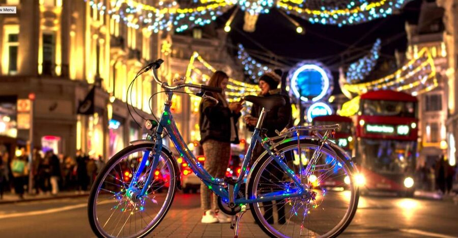 London Christmas Lights Bike Tour - Shop windows from Sloane Square to Bond Street