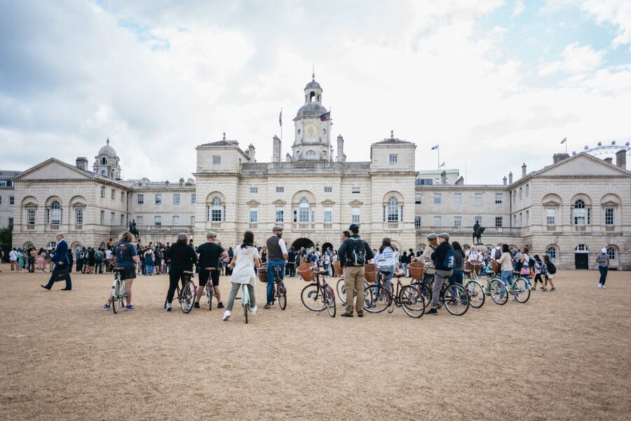 London: Landmarks & Secrets Bike Tour with Pub & Street Art - Crossing the Thames toward Westminster