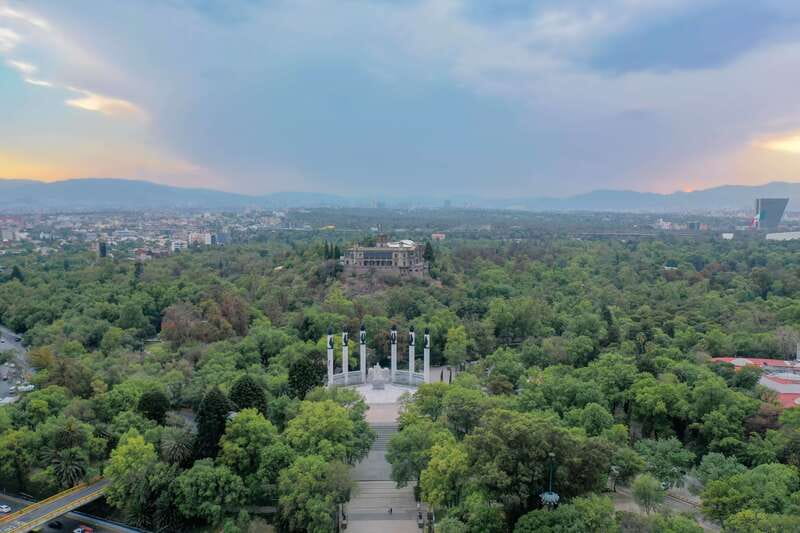 Mexico City: Private Chapultepec Park Bike Tour - Castillo de Chapultepec from the road