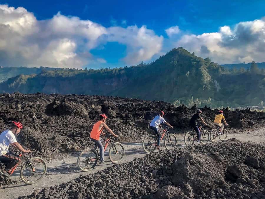Mount Batur: Black Lava Cycling Tour w/ Natural Hot Spring - What to bring and who should book