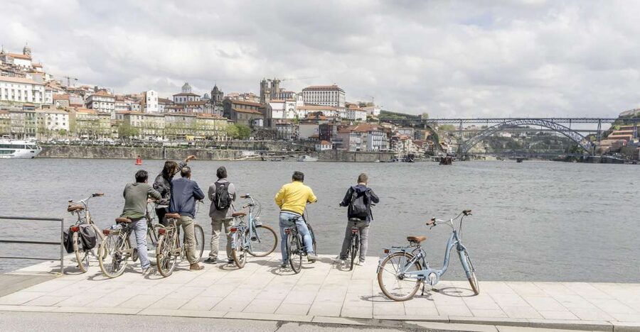 Porto: 3-Hour Bike Tour - Under the Arrábida Bridge and toward the mouth of the river