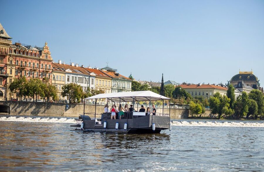Prague: Private Cycle Boat River Tour with Beer or Prosecco - Prague’s architecture from the Vltava