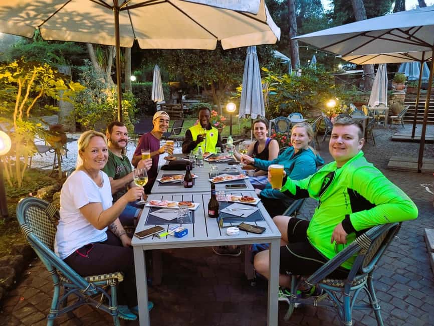 Rome: Appian Way & Catacomb Sunset E-bike Tour with Aperitif - Caffarella Park and the open-air aperitif