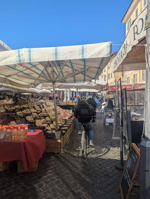 Rome E-Bike Highlights Tour & Tasting in Secret Cave - Campo de’ Fiori and the ride toward Testaccio