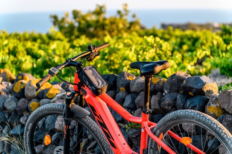Santorini e-bike guided tours - Vlichada: volcanic forms and a final coastal stretch