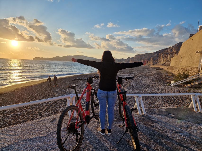 Santorini: E-Bike Sunset Tour Experience - Vlychada Beach and Perivolos’ black sand