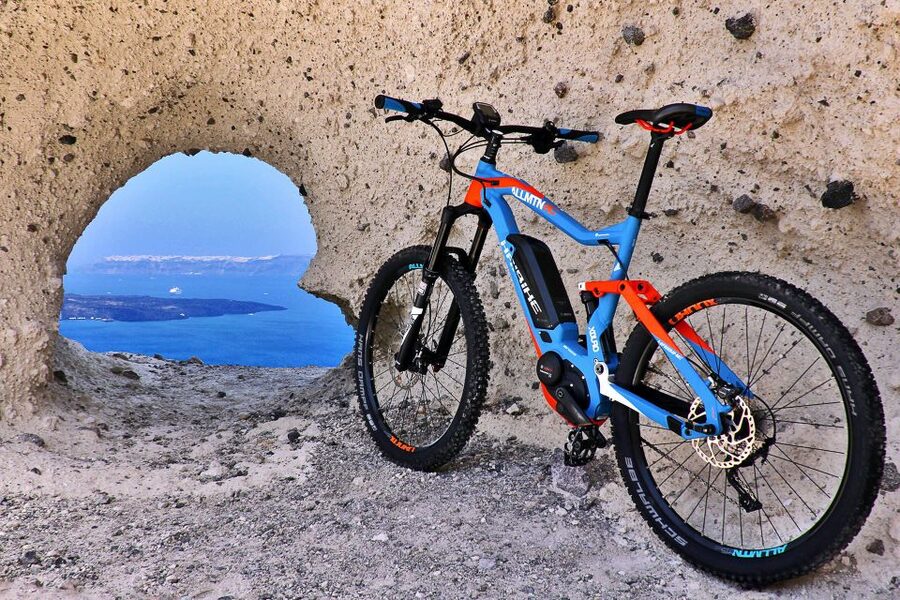 Santorini: Electric Mountain Bike Adventure - Old Tracks and the Village of Emporeio