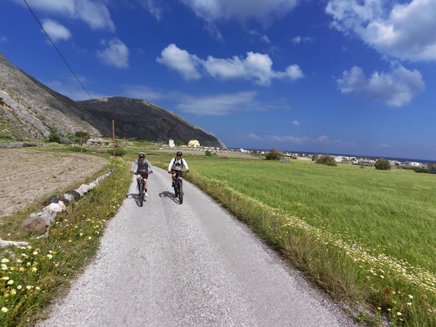 Santorini: Electric Mountain Bike Adventure - Returning Past Vlichada Port