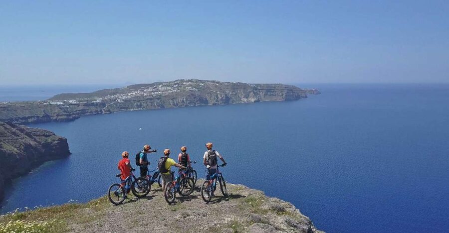 Santorini: Electric Mountain Bike Adventure - Starting at Perivolos and Perissa Beaches