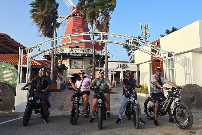 Semi-Private Christmas Edition Twilight Glow E-Bike Oranjestad - Riding through Oranjestad after dark
