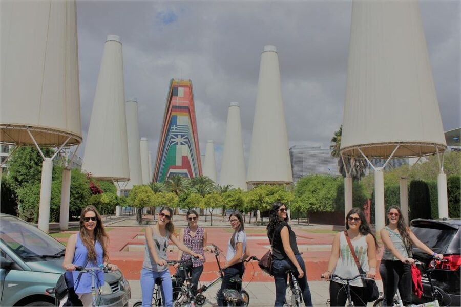 Seville: Highlights Bike Tour with Local Guide - San Telmo Palace and the green space of María Luisa