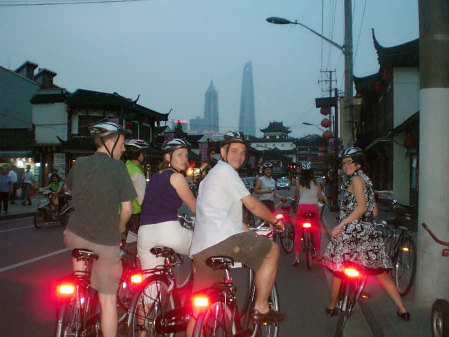 Shanghai Charming Night Small Group Bike Tour - Xintiandi: polished Shanghai after sunset