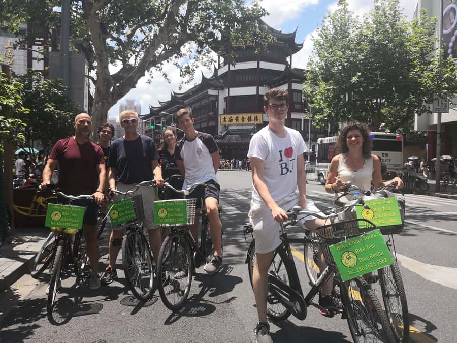 Shanghai Must-See and Foodie Test Bike Tour( Day & Night) - Nanjing Road by bicycle