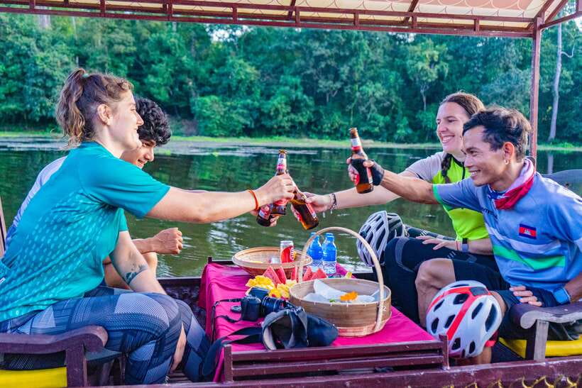 Siem Reap: Angkor Sunset Bike & Boat Tour /E-Bike Available - Starting at 1:45 PM in Siem Reap