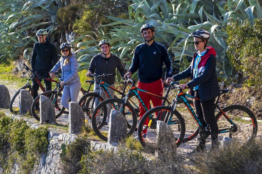 Split: Old Town and Marjan Park Bike Tour - Passing the sports venue before reaching Marjan