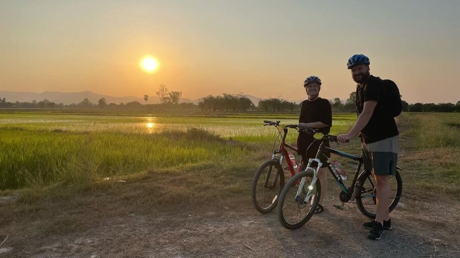Sukhothai: 2.5-Hours Guided Countryside Sunset Bike Tour - Starting from your hotel and reaching the canals