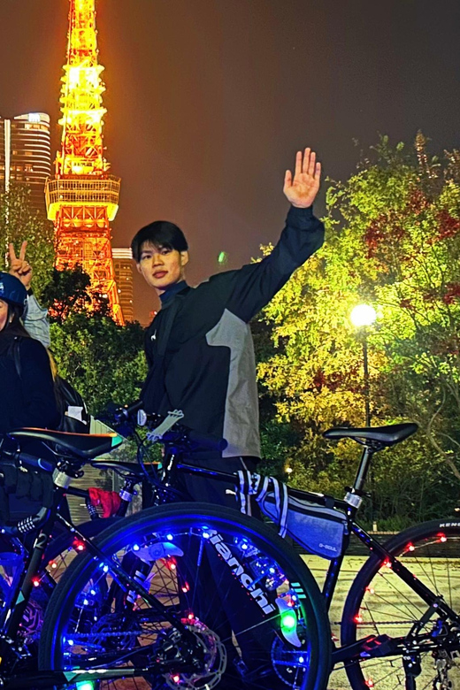 Tokyo: 2-Hour Night Bike Tour of the City's Hidden Gems - Finishing beneath Tokyo Tower