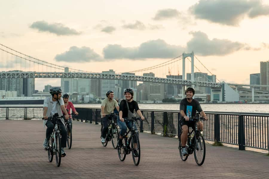 Tokyo Bay Area: Sunset Night View 3h E-bike Guided Bike Tour - Timing, weather, and meeting-point advice