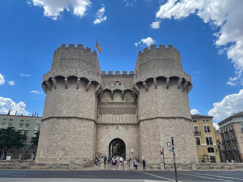 Valencia: Top 25 Highlights Guided Bike Tour - Serranos Towers and views across the city