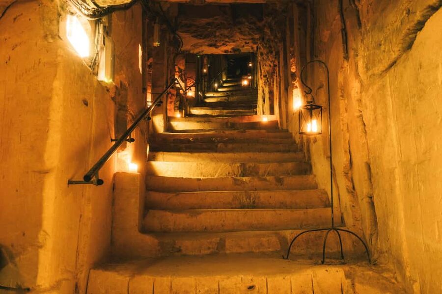 Valkenburg: Cave Biking Underground Bike Tour - The 163-step descent into Sibbergroeve